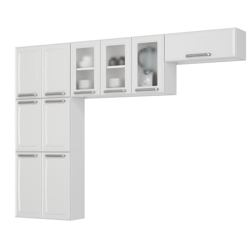 Cozinha Compacta 10 Portas Aço Branca
