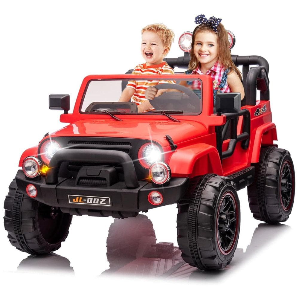 Carro, Carrinho Elétrico Infantil Off Road a Bateria 12V 2 Assentos com Controle Remoto e MP3, FITNESSCLUB, Vermelho