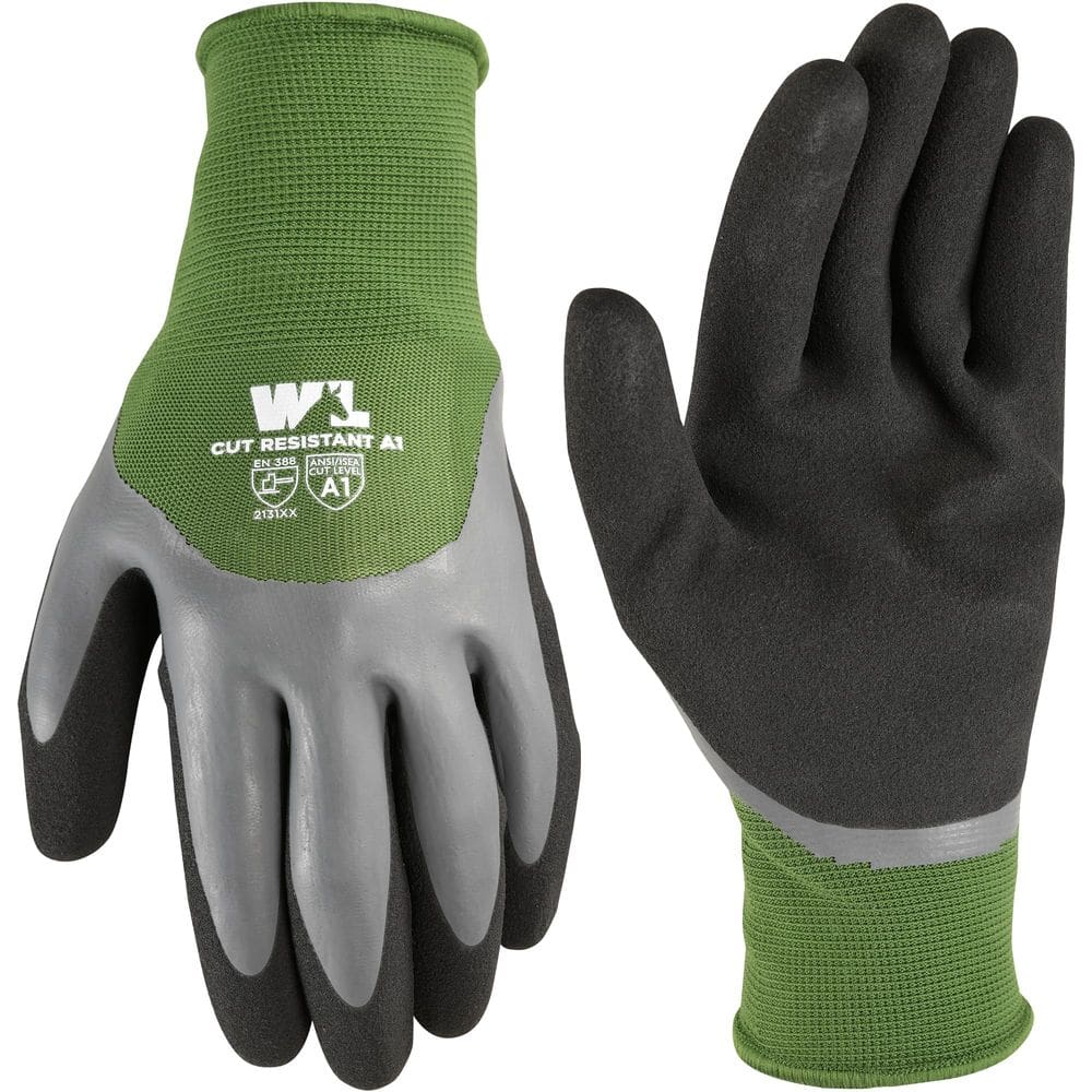 Luvas de trabalho impermeáveis Wells Lamont com revestimento de látex verde grande