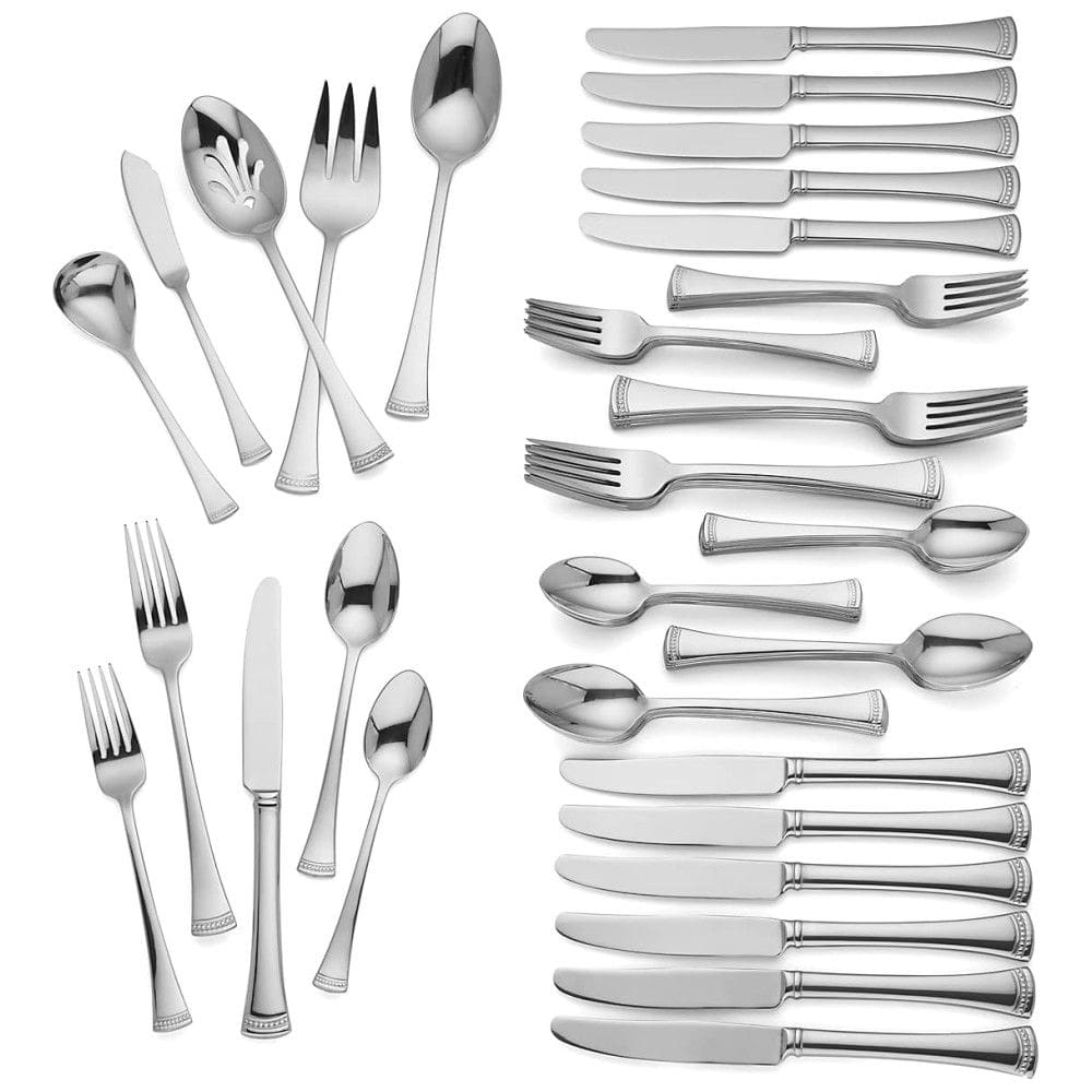 Conjunto de Talheres, Sofisticação e Durabilidade para Sua Casa com 65 Peças e Material de Aço Inoxidável, LENOX, Prata