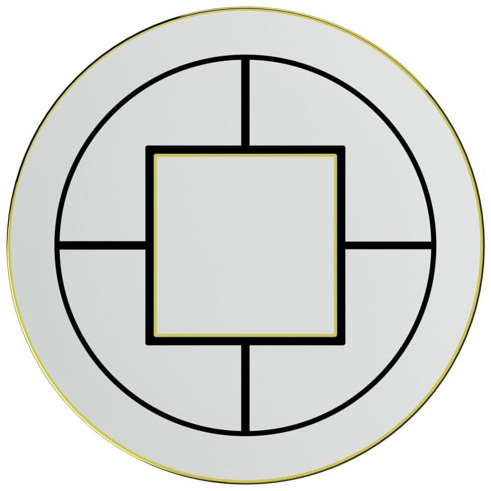 Prato para Bolo de 33 cm com Formato Redondo e Material de Porcelana de Osso Premium, Villeroy Boch, Branco, Preto e Dourado