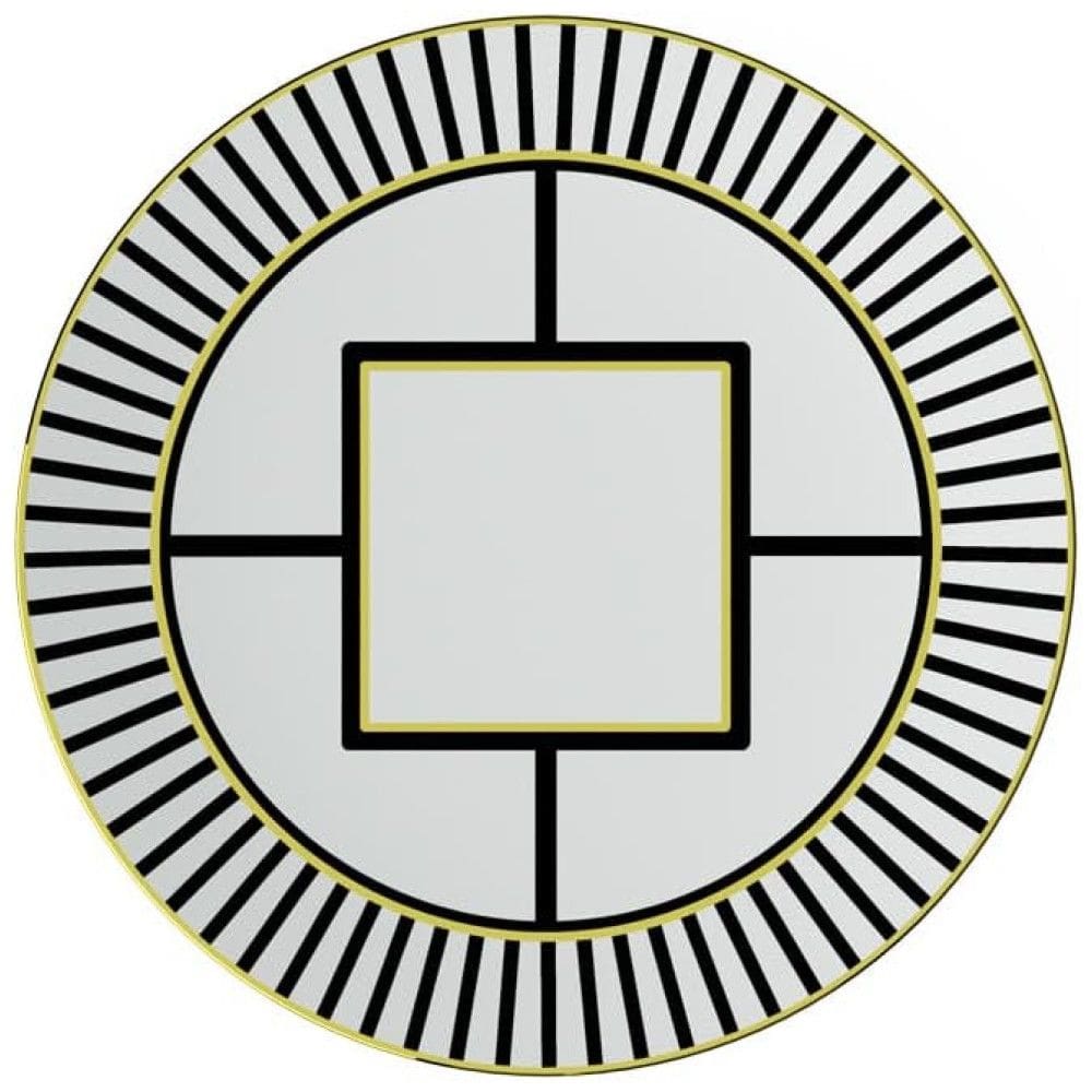 Prato para Aperitivo de 22 cm com Formato Redondo e Material de Porcelana, Villeroy Boch, Branco, Preto e Dourado