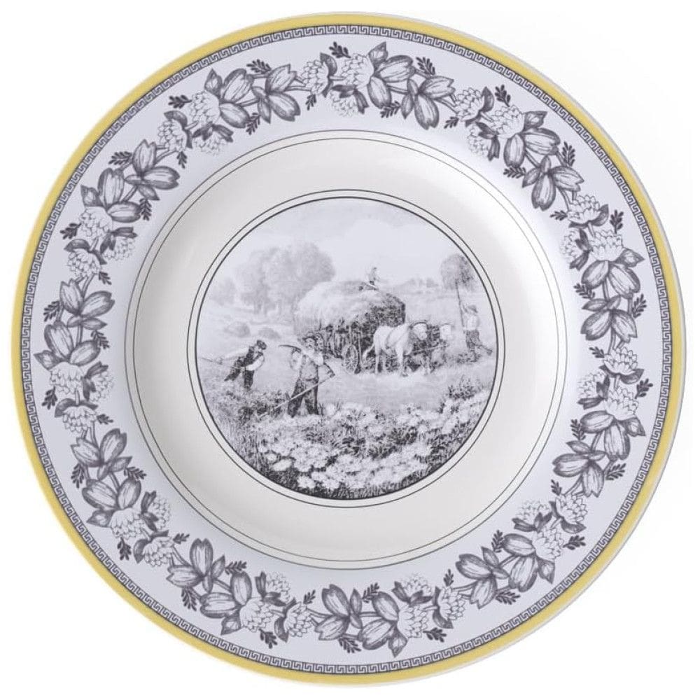 Prato Raso em Porcelana Premium para Jantar, 1 Unidade, Villeroy & Boch Audun, Branco e Cinza