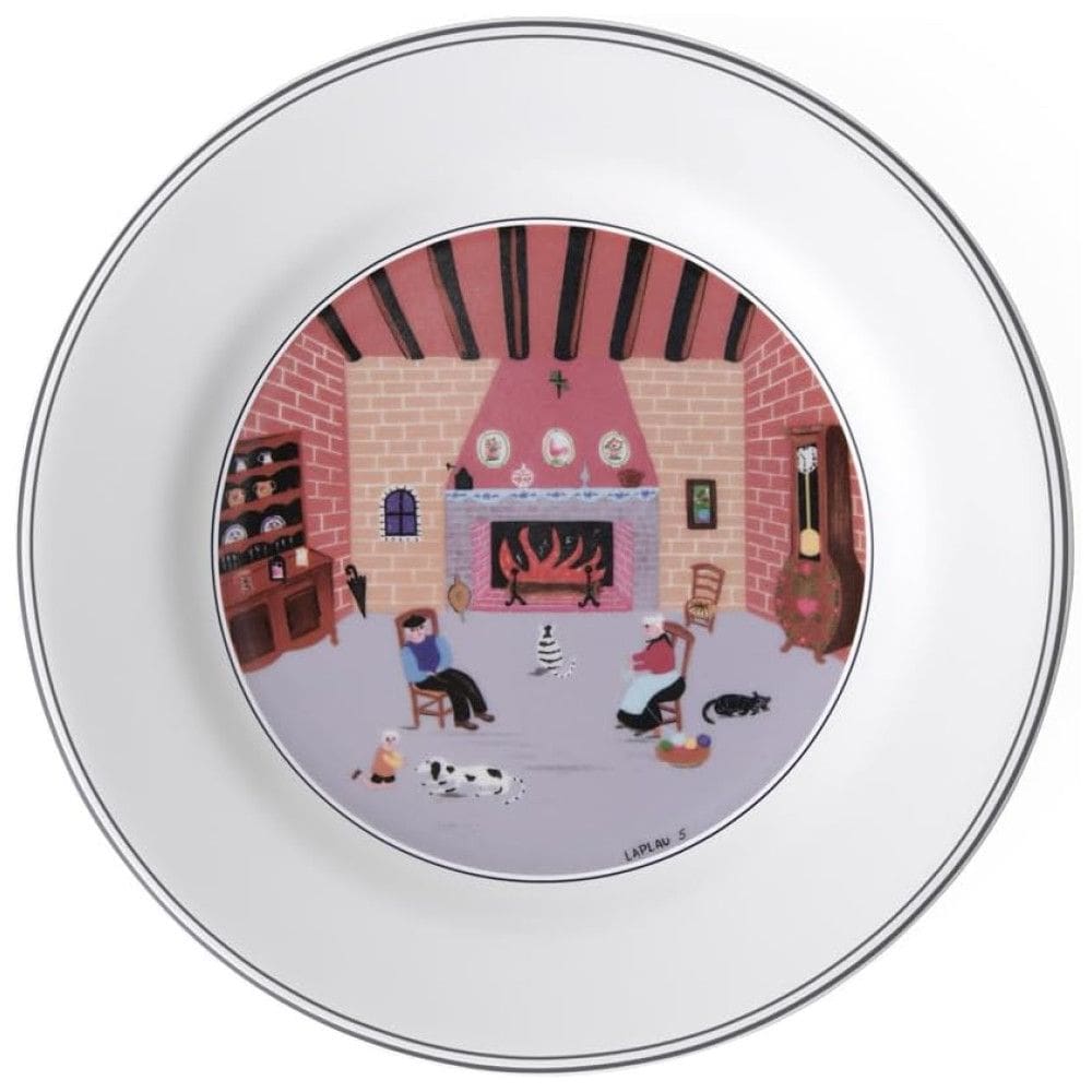 Prato para Salada ou Aperitivo de 20 cm com Tema By The Fireside, Formato Redondo e Material de Porcelana, Villeroy Boch, Branco Colorido