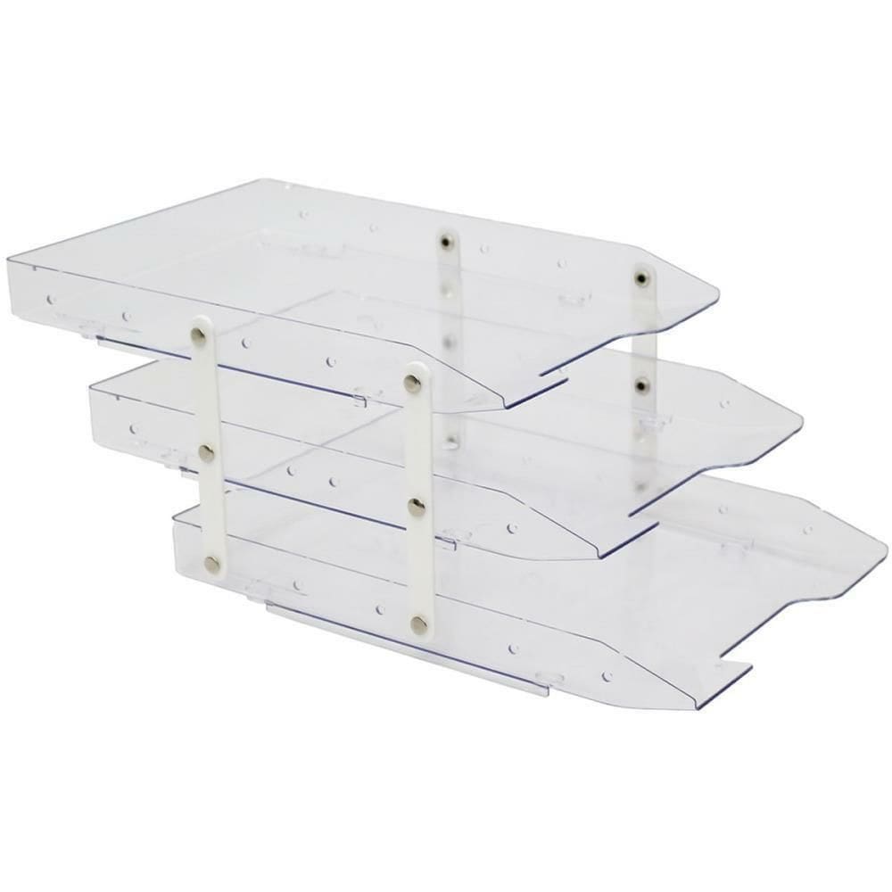 Caixa Correspondência Tripla Slim Móvel Cristal - Waleu