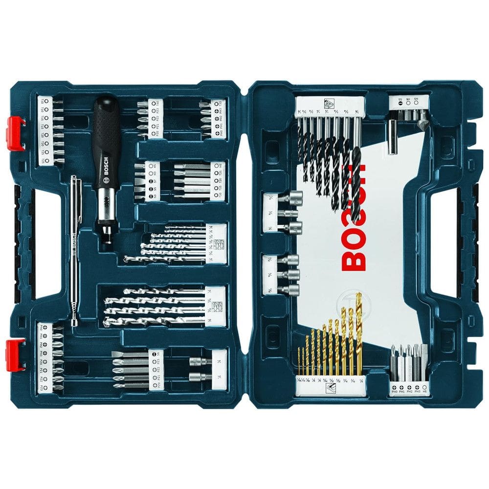 Kit de Brocas 91 Peças com Estojo, BOSCH MS4091, Verde escuro