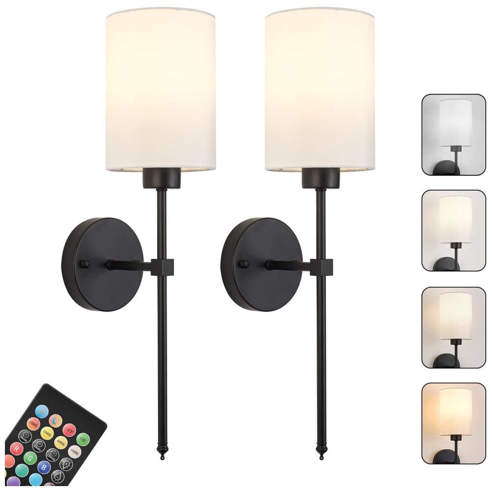 Conjunto de Luminária de Parede Recarregáveis, Sem Fio com 2 Peças, Estilo Antigo, Controle Remoto, Oferecendo uma Variedade de Recursos