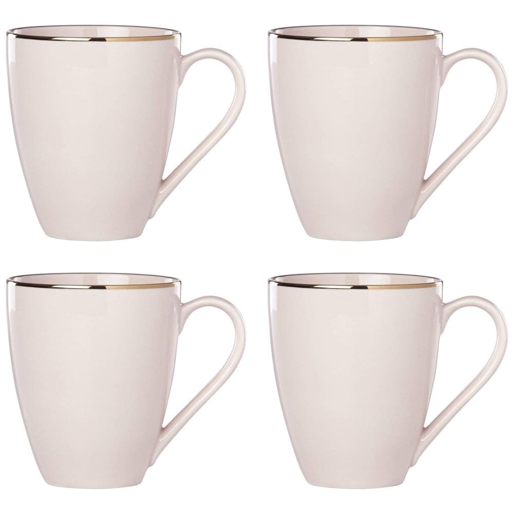 Conjunto de Canecas, Estilo Moderno com 4 Peças, Capacidade 350mL e Material de Porcelana, Lenox, Rosa