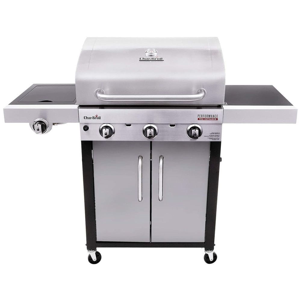 Churrasqueira a Gás 24.000 BTU com 3 Queimadores, 2 Portas e 1 Queimador Lateral em Aço Inoxidável, CHAR BROIL 463371719, Prateado