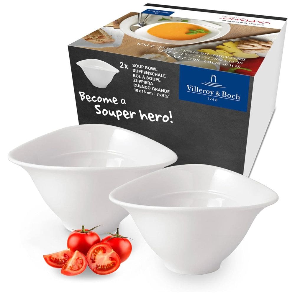 Conjunto de Tigelas 700mL com 2 Peças, Material de Porcelana e Formato Redondo Curvo, Villeroy Boch, Branco