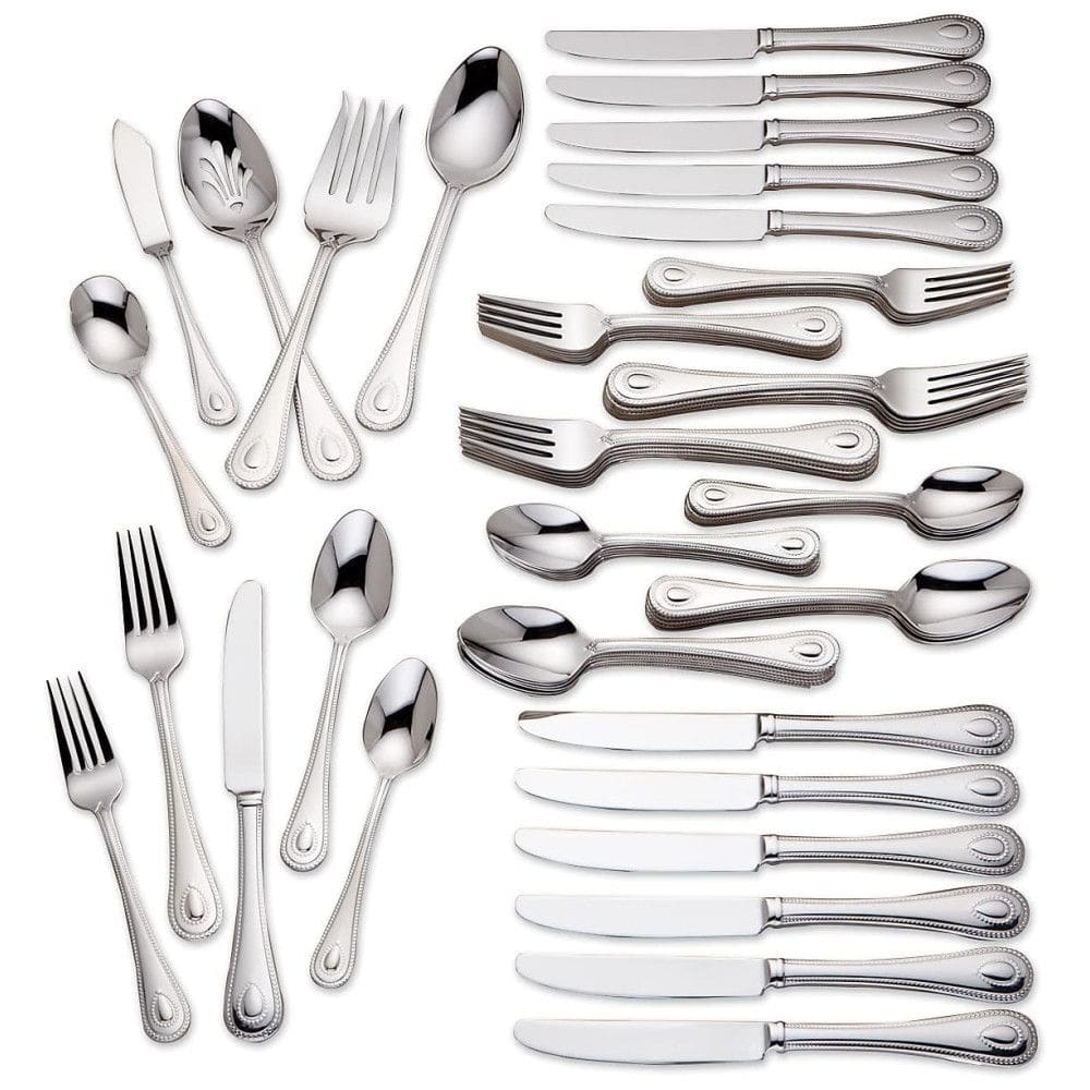 Conjunto de Talheres, Sofisticação e Durabilidade para Sua Casa com 65 Peças e Material de Aço Inoxidável, LENOX 829739, Prata