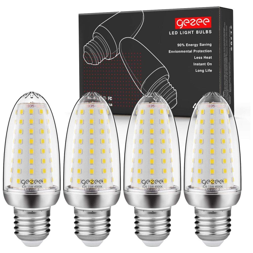 GEZEE Lâmpada Led Base E26 com 1500 Lumens na Cor 4000K Branca Neutra 150W, 110V, 4 Un