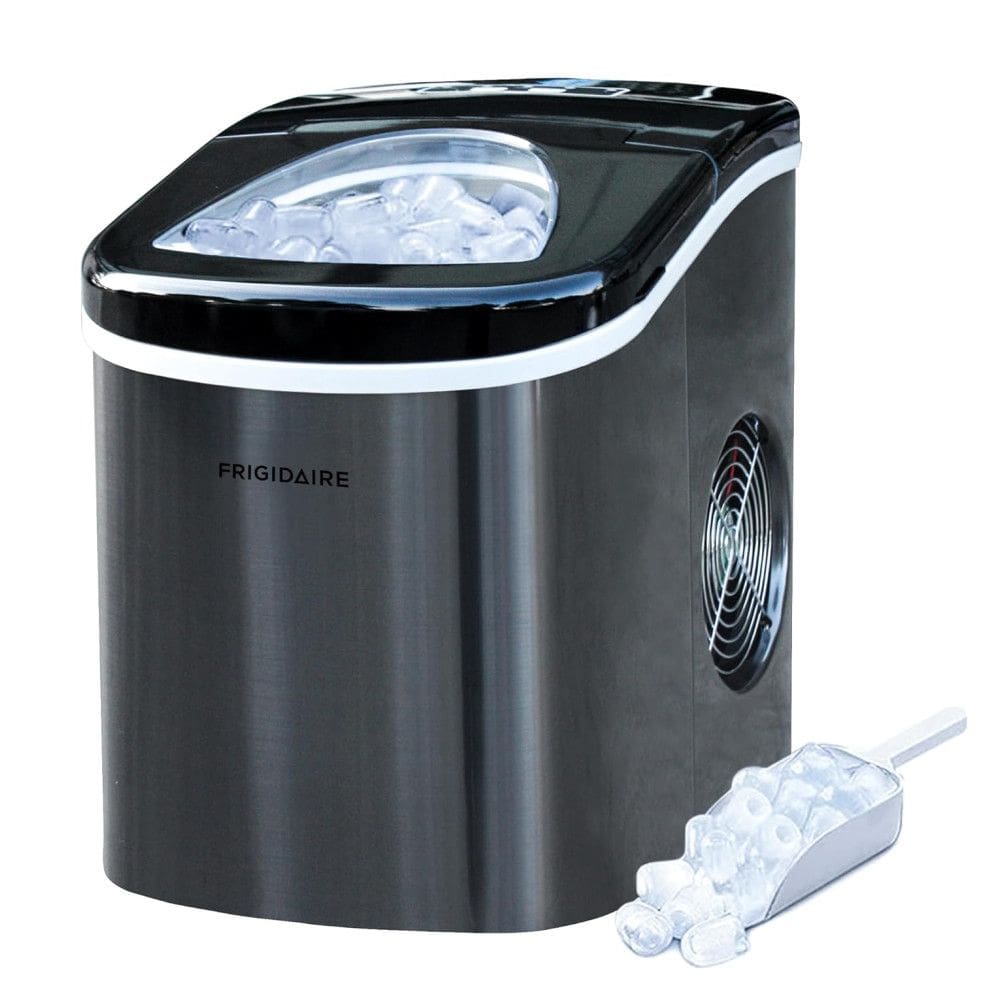 Máquina de Gelo Compacta e Portátil que Produz 12 kg em 24H com Função de Autolimpeza e Material de Aço Inoxidável, 110V 105W, Frigidaire