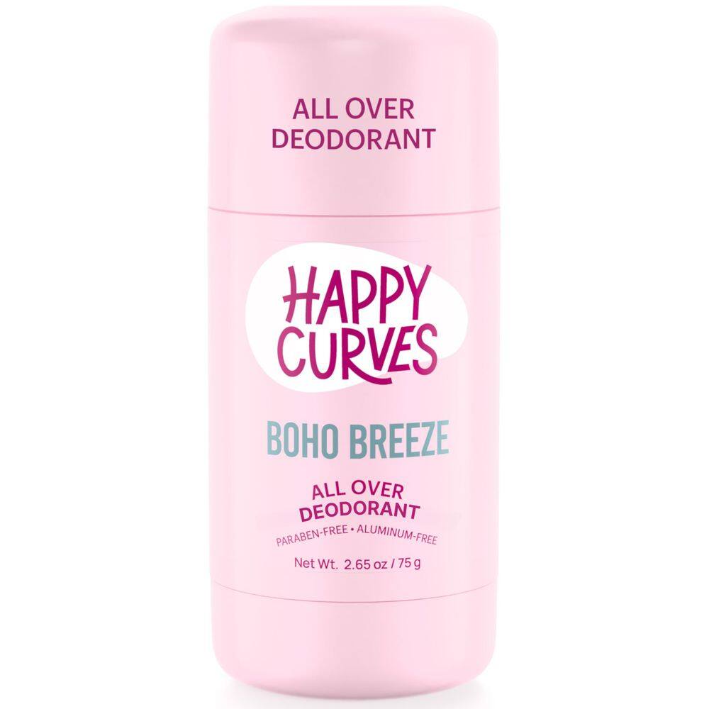 Desodorante HAPPY CURVES para corpo inteiro, sem alumínio, 75 ml para mulheres