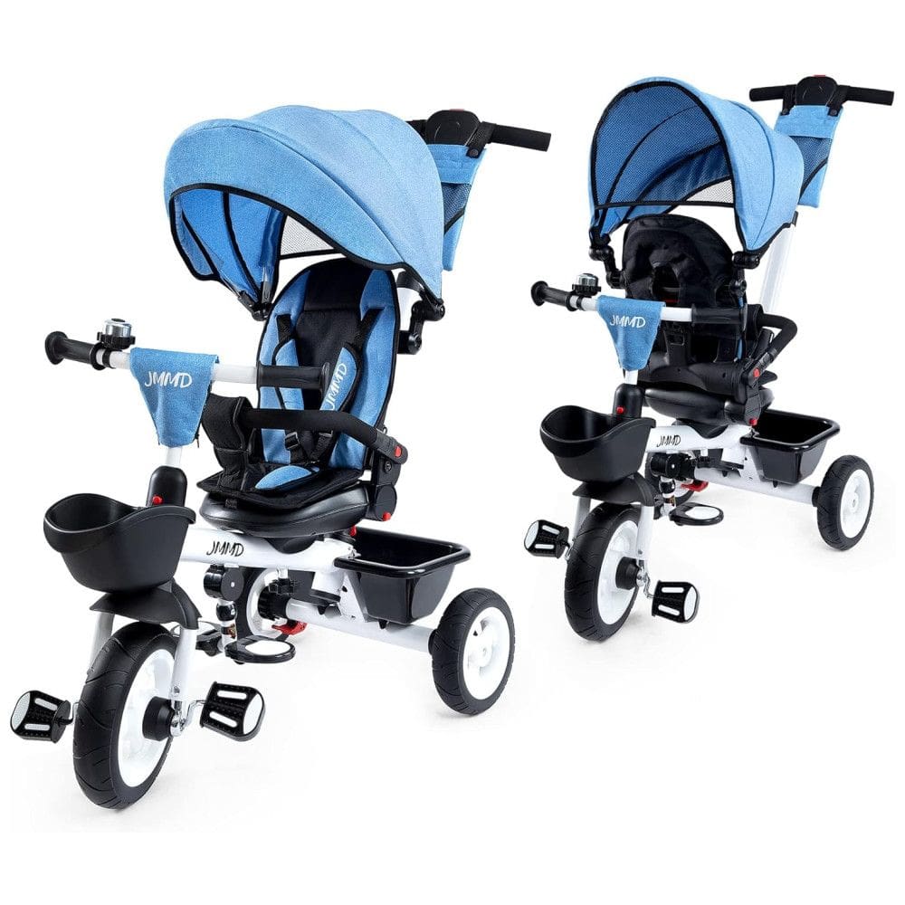 Triciclo Infantil para Passeio BOOWAY com Assento Ajustável 6 Estágios, Idade Recomendada 6 Meses a 5 Anos, EOOWOY, Azul Claro