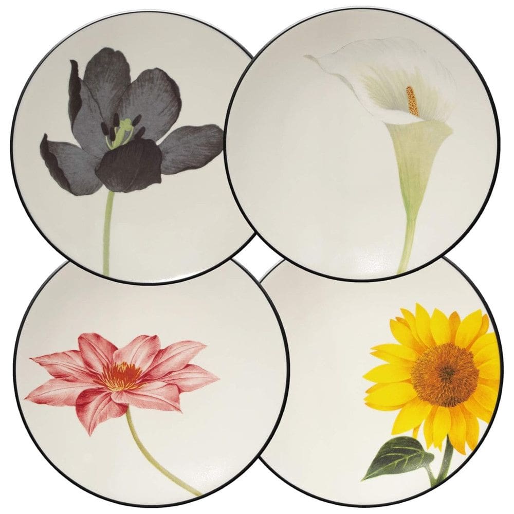 Conjunto de Pratos para Aperitivos, Elegância e Sofisticação para Sua Mesa com 4 Peças e Material de Cerâmica, Noritake 8034-504D