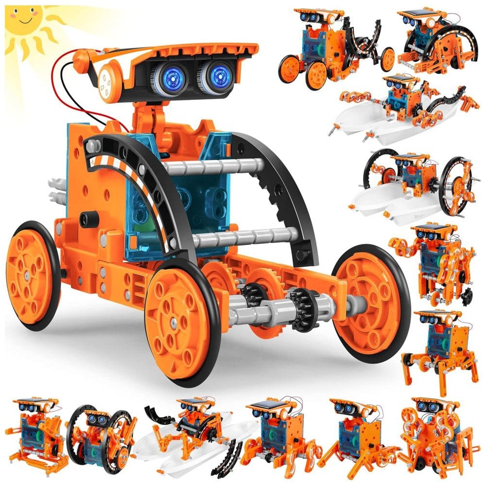 Robô Educacional STEM 13-EM-1 Movido A Energia Solar Para Crianças De 8 A 12 Anos, Kit Científico DIY Para Experimentos Robóticos.