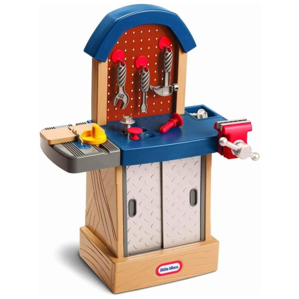 Estação de Ferramentas Infantil com Acessórios Embutidos para Crianças a Partir 2 Anos, LITTLE TIKES 621628, Vermelho