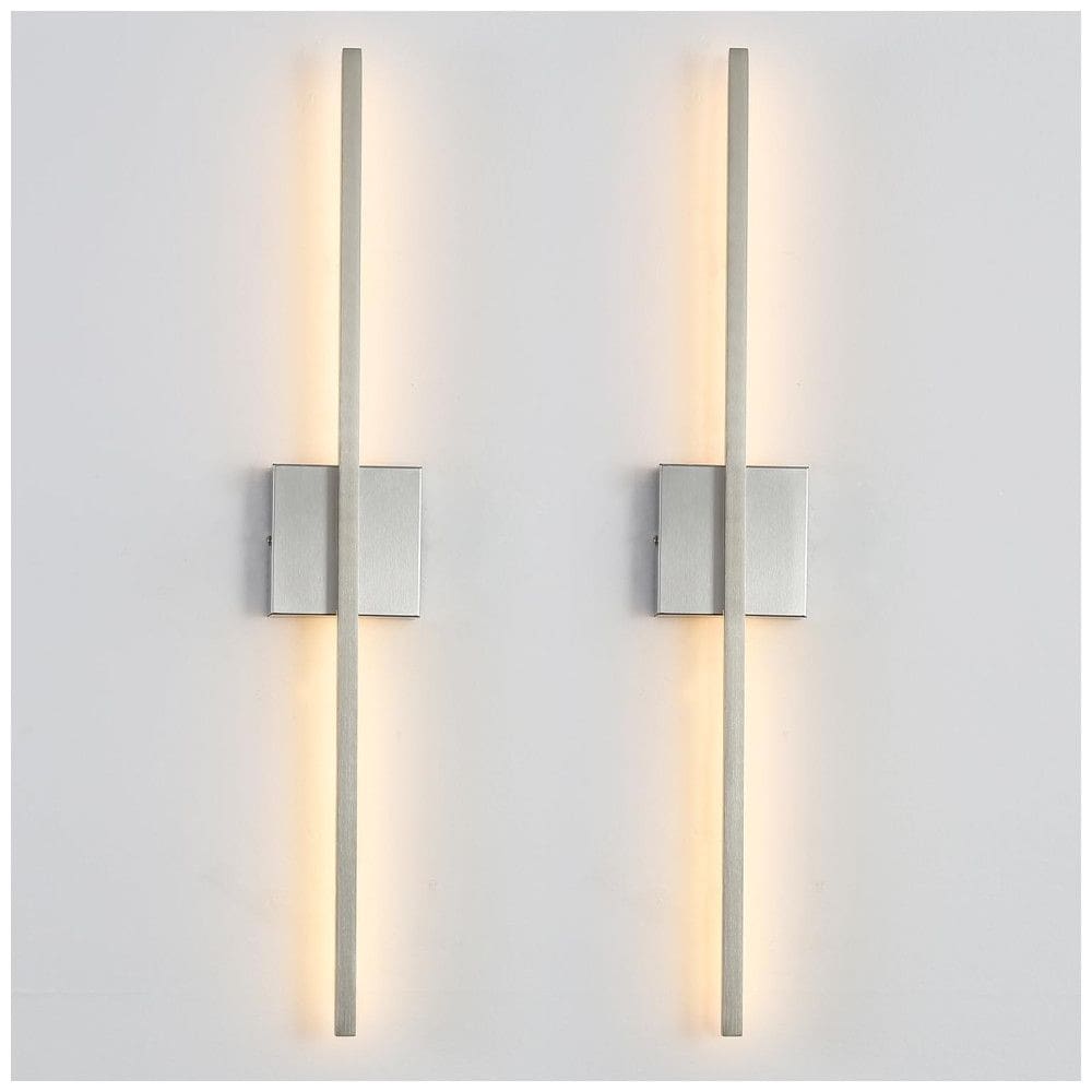 Conjunto de Luminária com Fio de Parede, 2 Peças e Estilo Moderno para Banheiro, Sala de Estar e Quarto, Bivolt 12W, Fengkiop, Prata