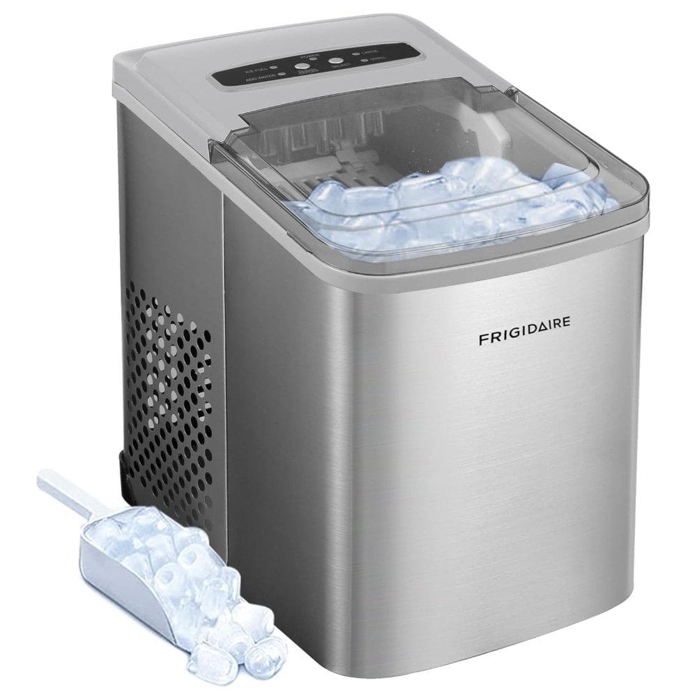 Máquina de Gelo de Bancada que Produz 11 kg em 24H com Indicadores LED e Material de Aço Inoxidável, 110V 105W, Frigidaire EFIC120, Prata