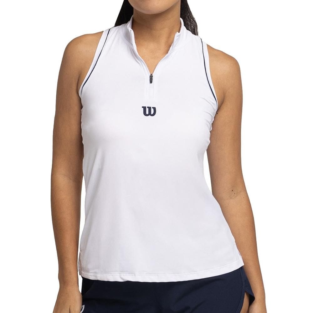 Regata Wilson Tour Zip Tank Branco