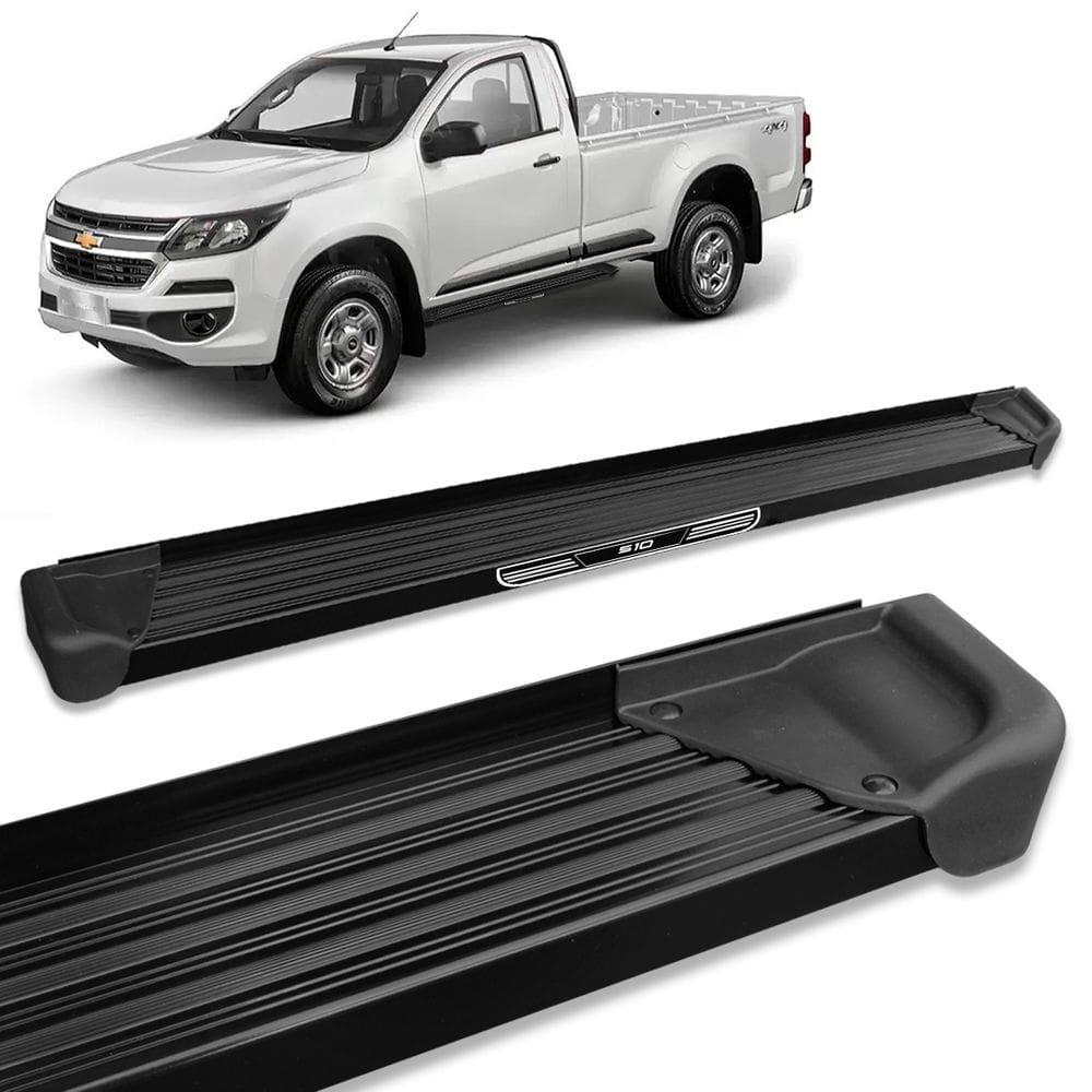 Estribo Lateral S10 2012 a 2023 CS Alumínio Preto A3 Com Ade