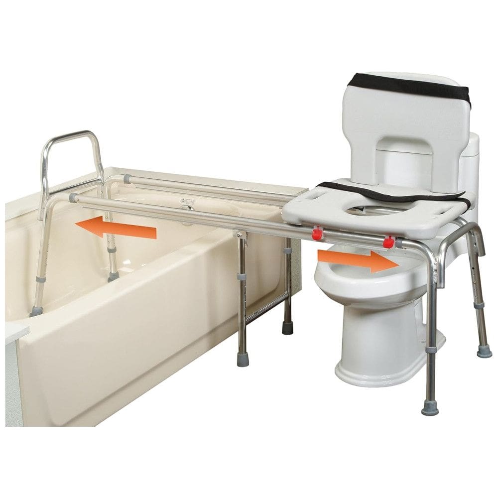 Cadeira de Banho Móvel para Idoso com Assento Recortado e Deslizante, suporta até 180 kg, EAGLE HEALTH SUPPLIES 139158, Branco