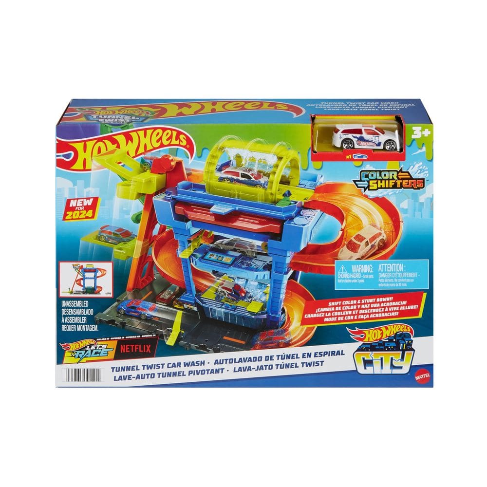 Brinquedo para lavagem de carros Hot Wheels City Tunnel Twist com Color Shifter