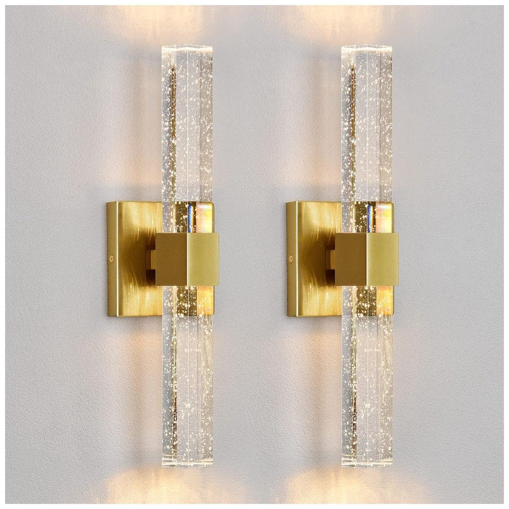 Conjunto de Luminária de Parede em Cristal de LED com Fio, Estilo Moderno, Tamanho 40 cm e 2 Peças para Banheiro e Corredor, 110V, Epinl