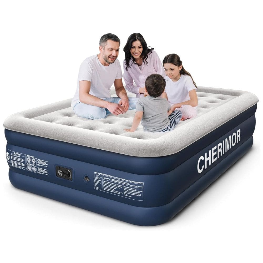 Colchão de Ar Queen com Bomba Integrada, 45,72 cm de Altura, Leito de Ar Premium com 40 Câmaras e 362 kg de Suporte, Colchão Inflável