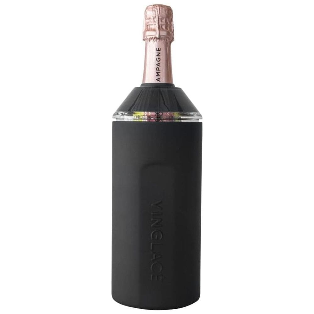 Porta Garrafa Térmico para Vinho é em Aço Inoxidável, VINGLACé, Preto
