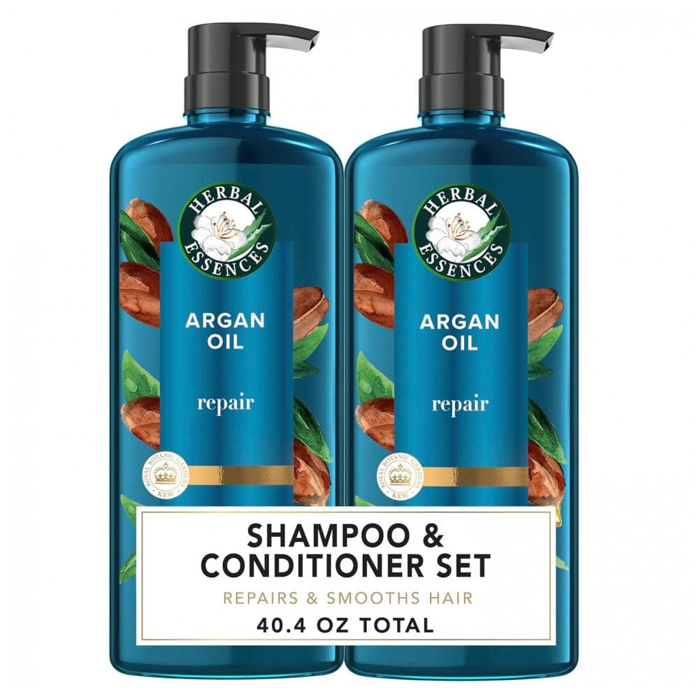 Shampoo e Condicionador 600 ml Natural com Botânicos sem Parabenos e Corantes, HERBAL ESSENCES, Azul