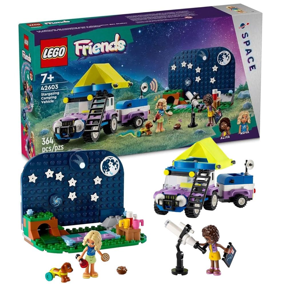 Veículo de acampamento de brinquedo LEGO Friends Stargazing com 2 minibonecas