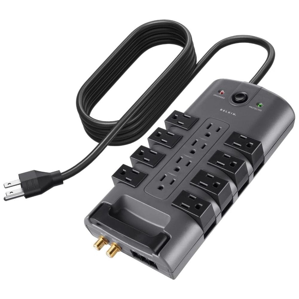 Protetor Contra Picos de Energia e Raios 4320 Watts com 12 Portas CA Giratórias, 110v, BELKIN BP11223008, Preto