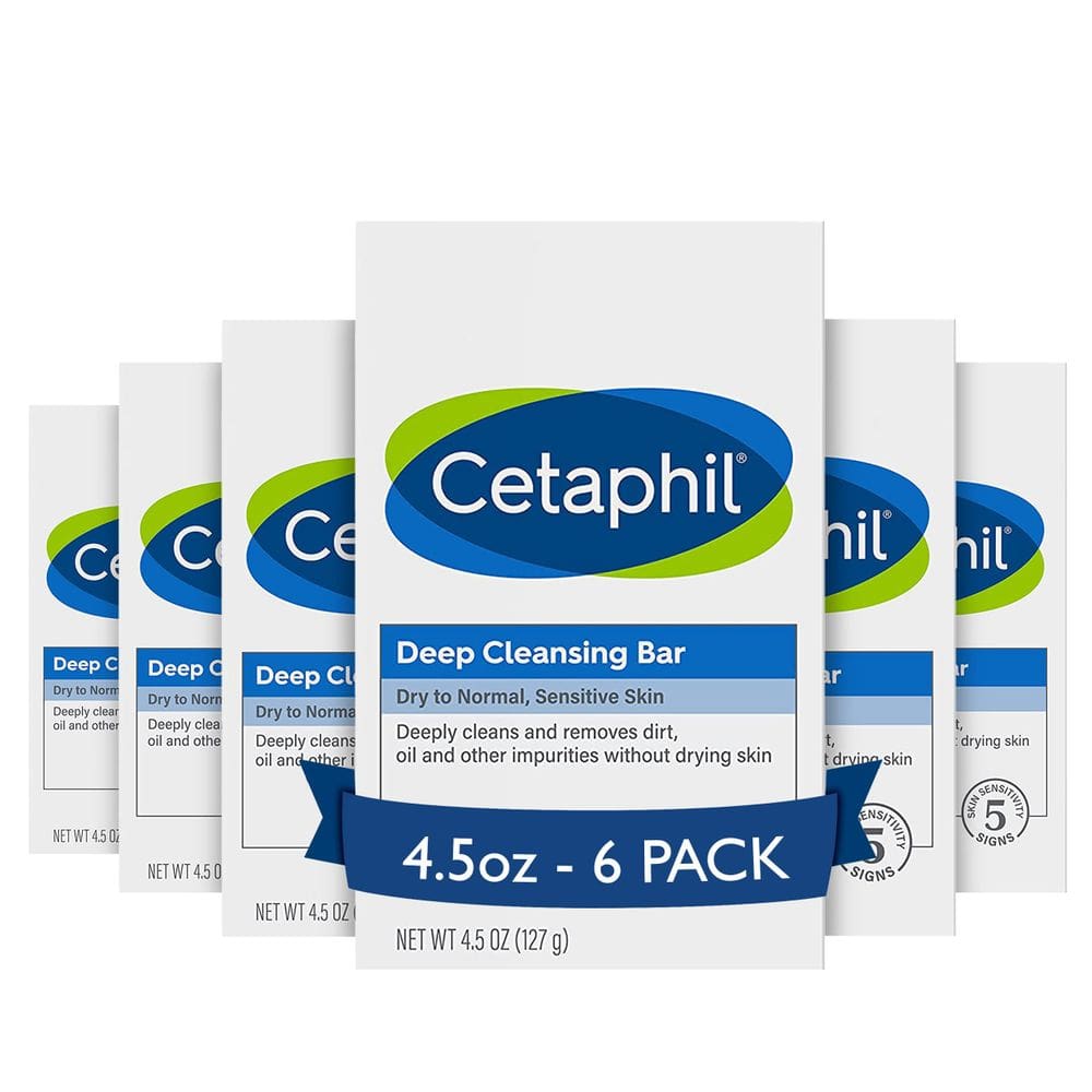 Sabonete Cetaphil Deep Cleansing para rosto e corpo, pacote x6