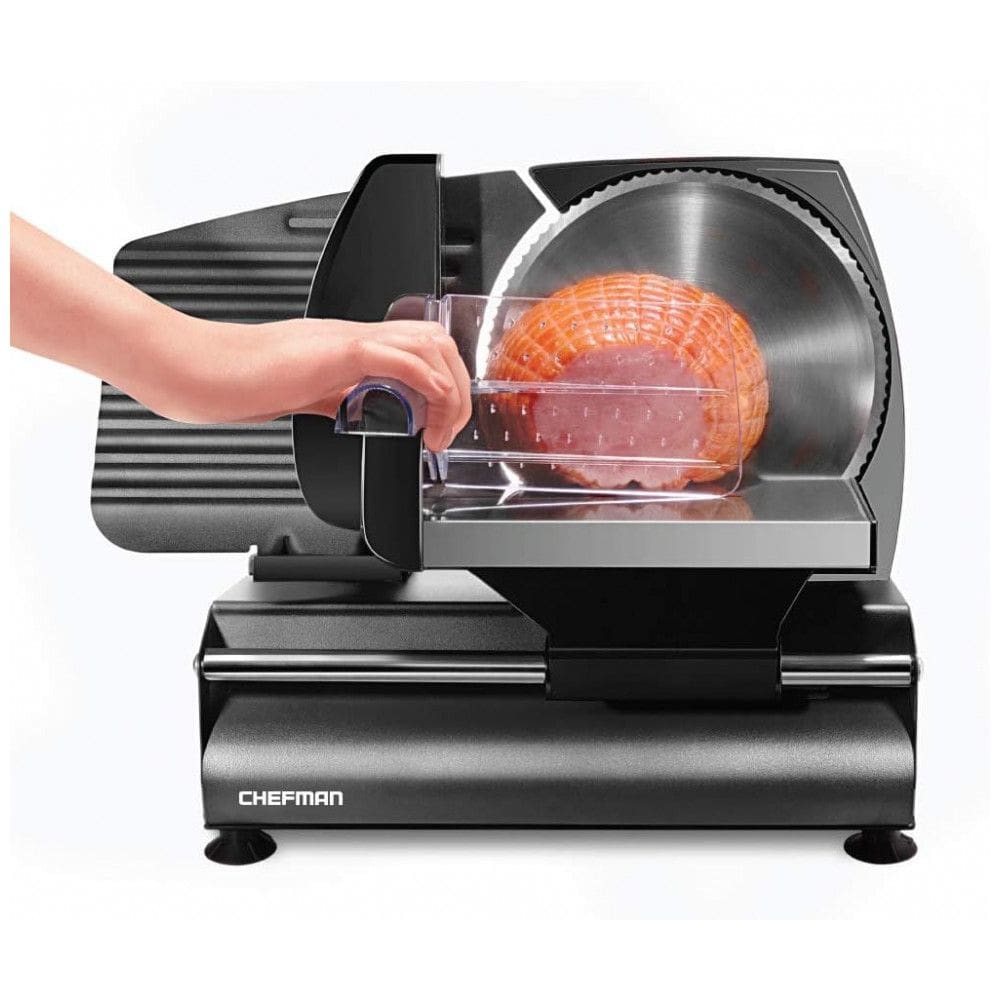 Fatiador de Frios Elétrico de Aço Inoxidável, 180W, 110v, CHEFMAN Die Cast Electric Deli Food Slicer,, Preto