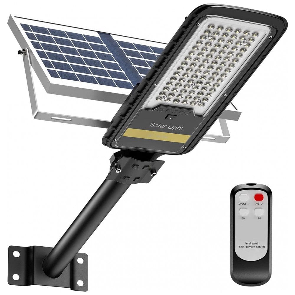 Luminária Solar Externa A ZONE 600 Lumens até 15 Horas de Iluminação 6000K Super Brilhante, ENGREPO JD 198, Preto
