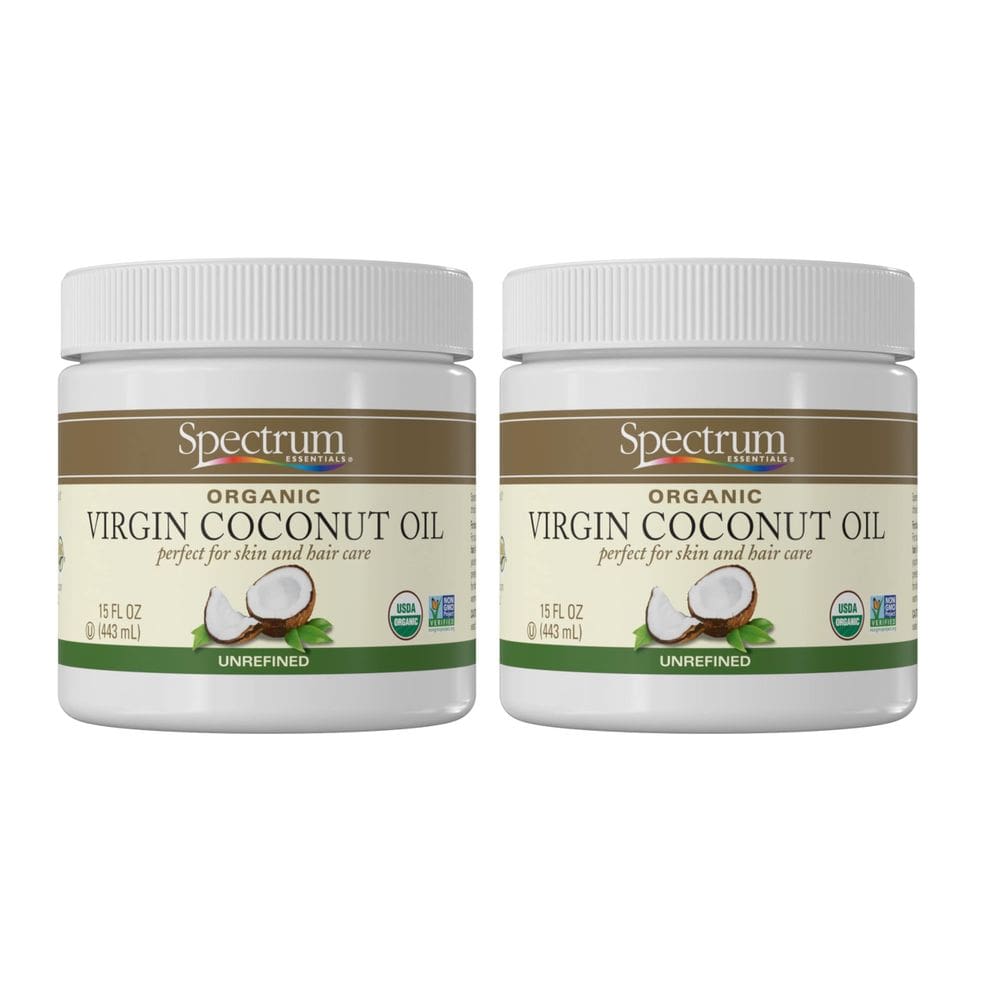 Óleo de coco Spectrum Essentials Virgin Organic 450 ml (pacote com 2)
