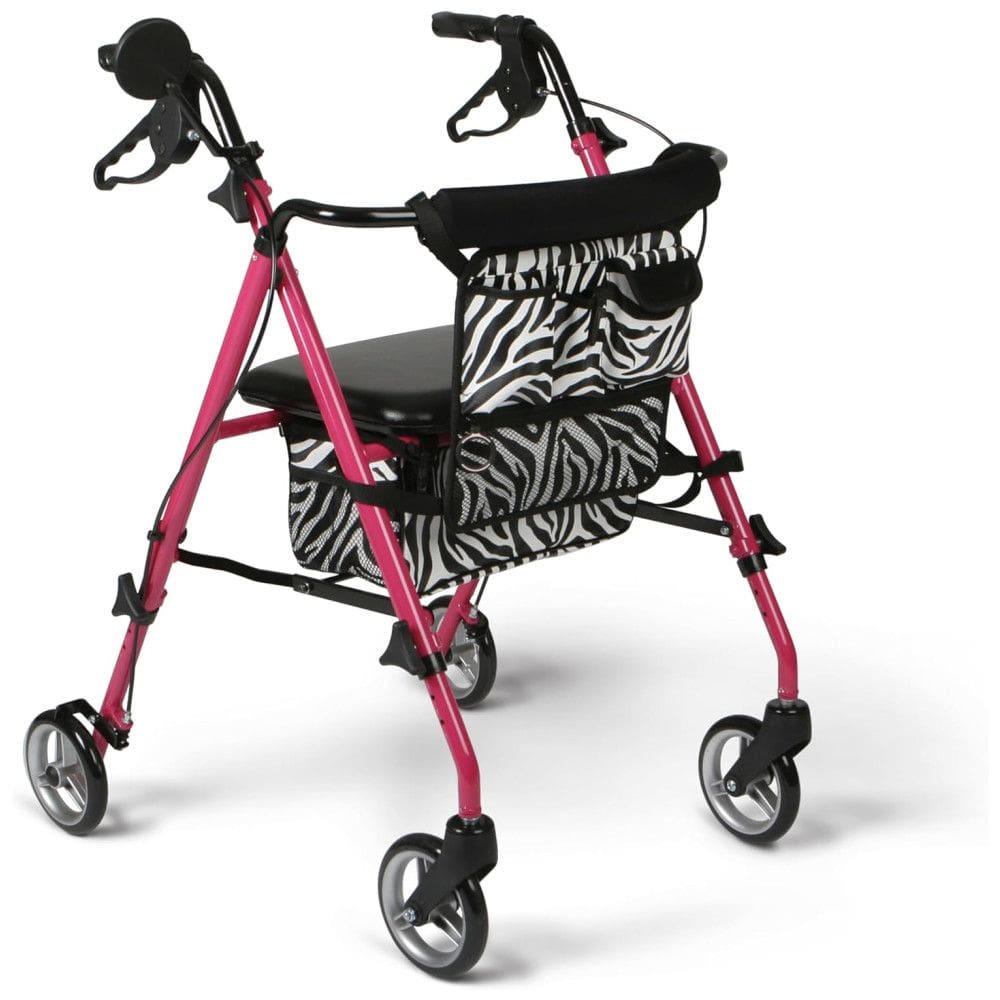 Andador para Idosos de Alumínio Leve e Resistente, Suporta até 113kg, Medline, Rosa