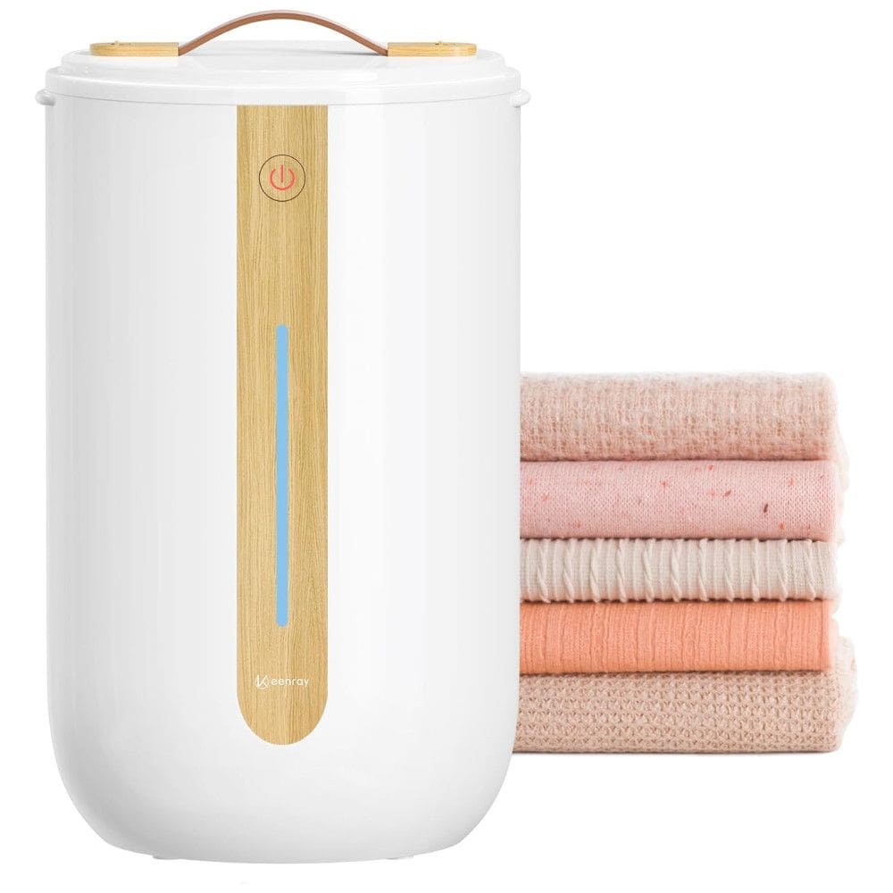 Aquecedor de Toalhas Keenray para Banheiro, com Barra de Progresso, Suporte para Disco Aromático, Alça de Couro e Desligamento Automático.