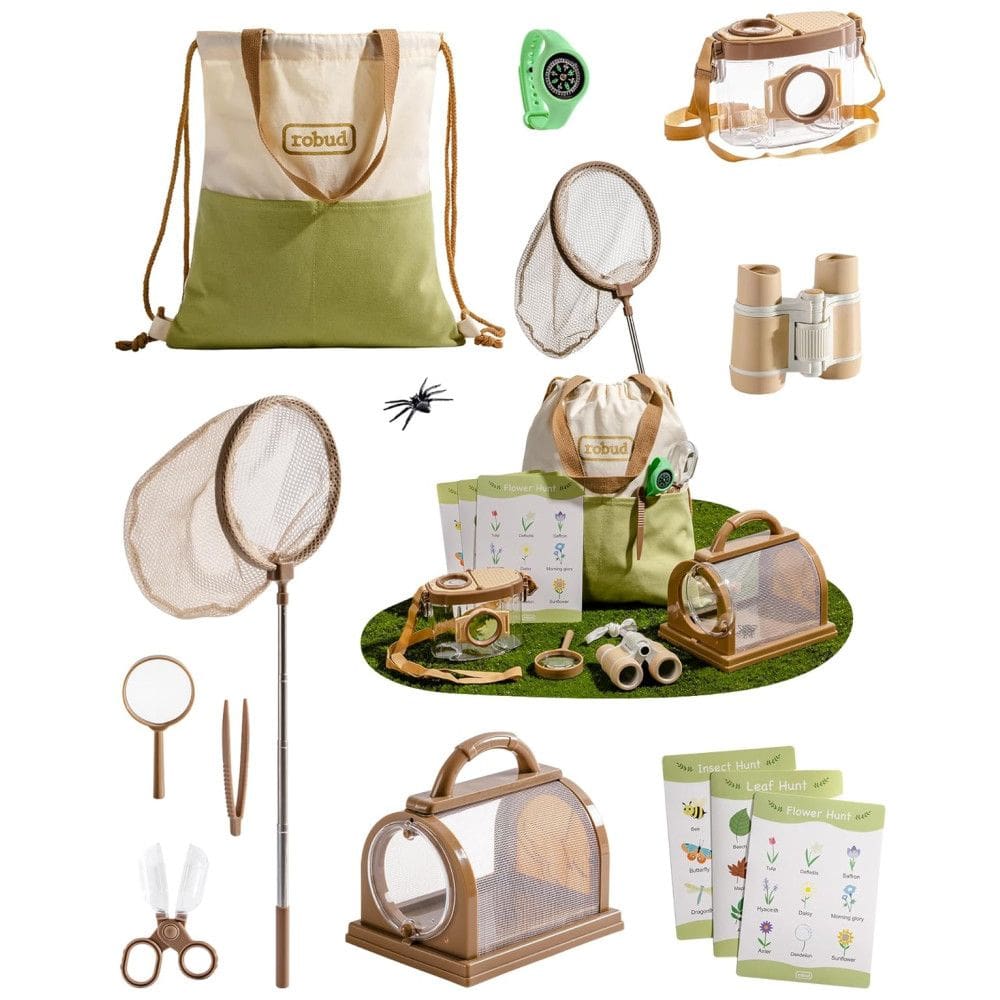 Kit Educativo de Aventura ROBUD, Pegador de Borboletas com Fantasia, Conjunto de Aventura ao Ar Livre, Jardim, Praia e Acampamento