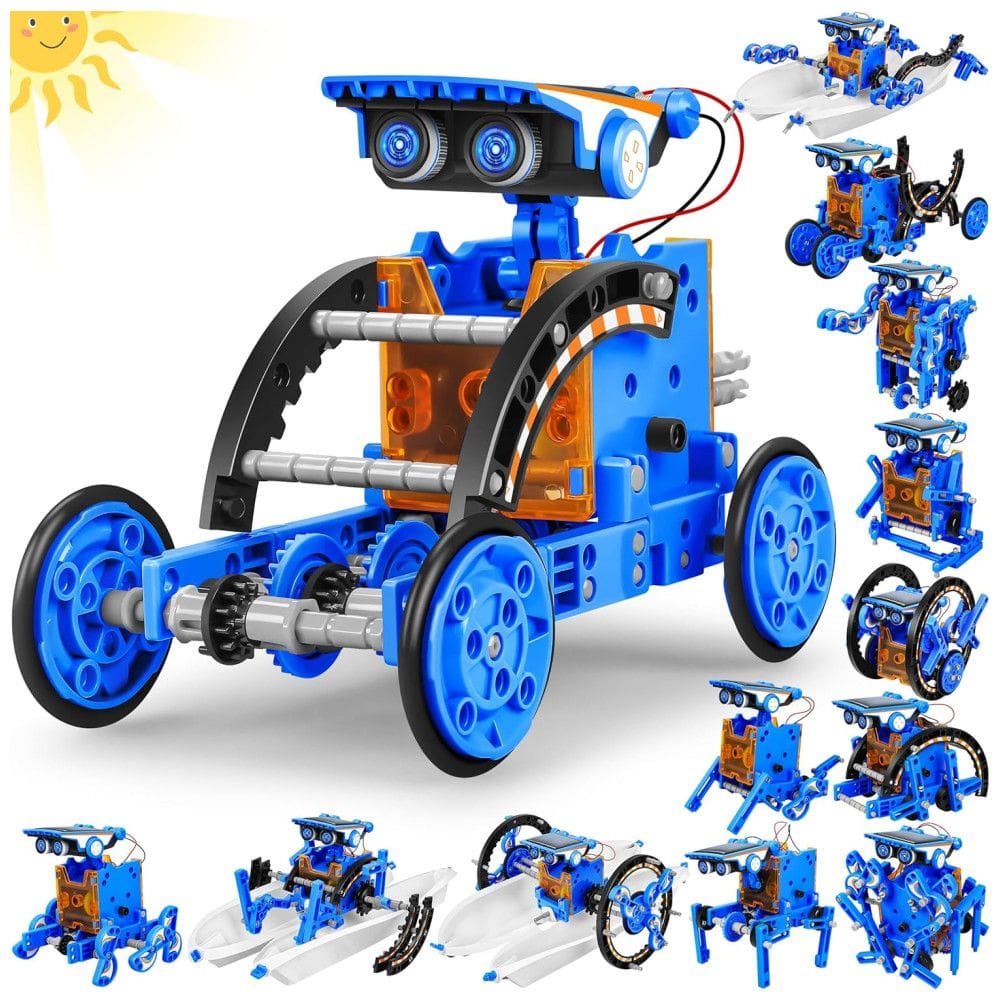 Robô Educacional STEM 13-EM-1 Movido A Energia Solar Para Crianças De 8 A 12 Anos, Kit Científico DIY Para Experimentos Robóticos.