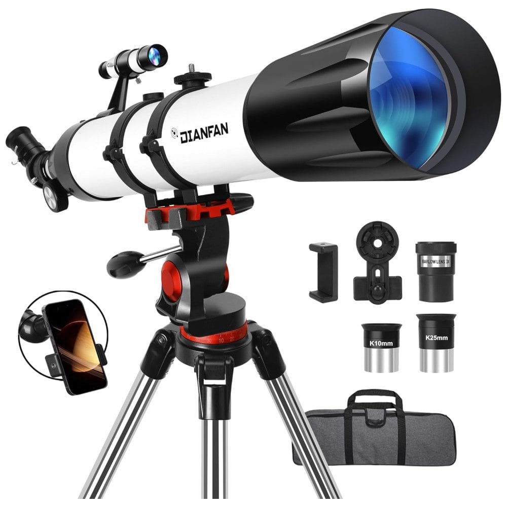 Telescópio, Telescópios de Apertura de 90 mm de 800 mm para astronomia de adultos, telescópio portátil de reflexão