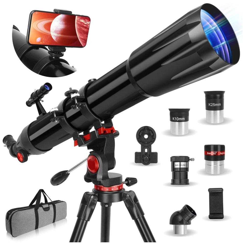 Telescópio Potente para Adultos, 90mm Diâmetro e 900mm para Crianças e Iniciantes, Ampliação de 450x. Ideal para Observação de Planetas