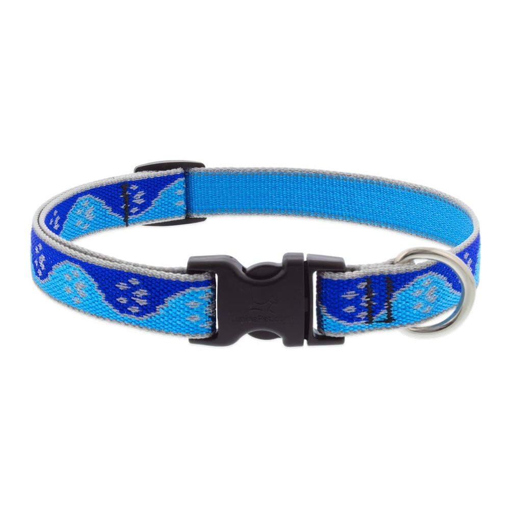Coleira reflexiva pequena para cães LupinePet Blue ajustável 23-36 cm