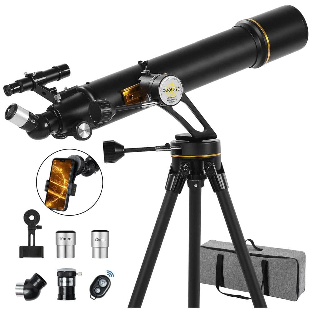 Telescópio de 90mm Diâmetro e 700mm para Entusiastas de Astronomia, Adultos e Crianças, com Base de Montagem Vertisteel AZ, Koolpte.