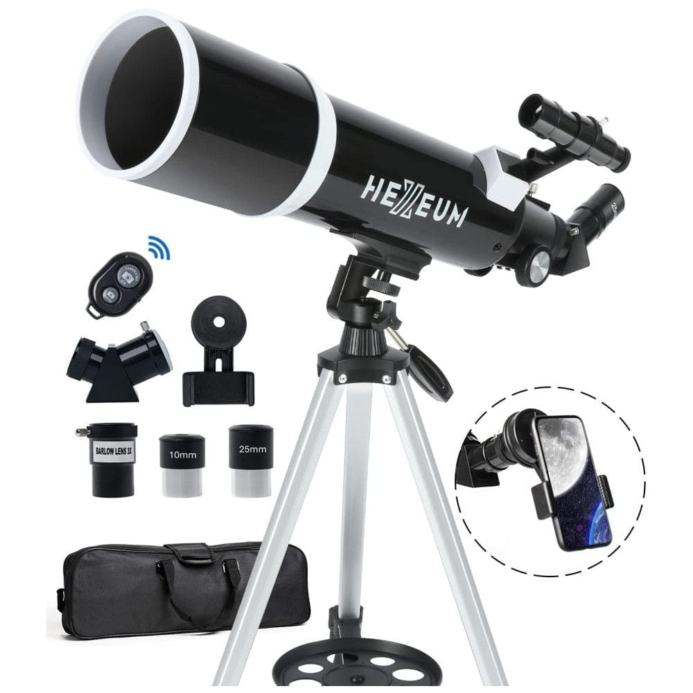 Telescópio para Adultos e Astrônomos Iniciantes,80mm Diâmetro 600mm Totalmente Revestido com Coeficientes de Transmissão Elevados
