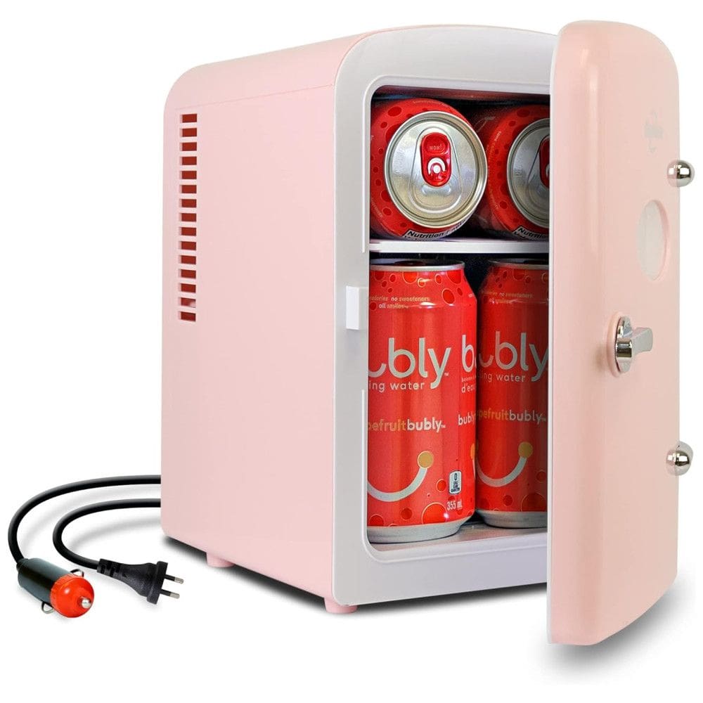 Mini Geladeira para Skincare Koolatron KRT04P Retrô 4 Litros, 110V, 12V, Rosa