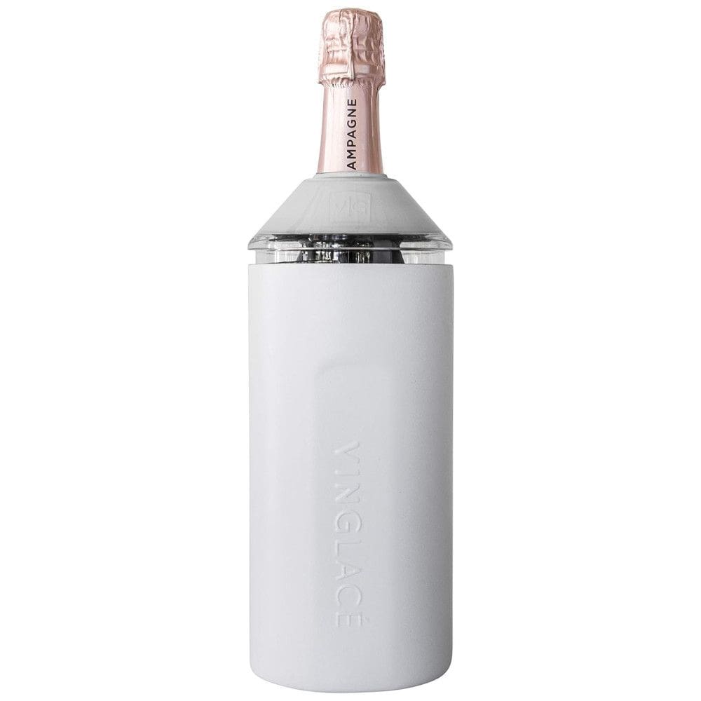 Porta Garrafa Térmico para Vinho é em Aço Inoxidável, VINGLACé, Branco