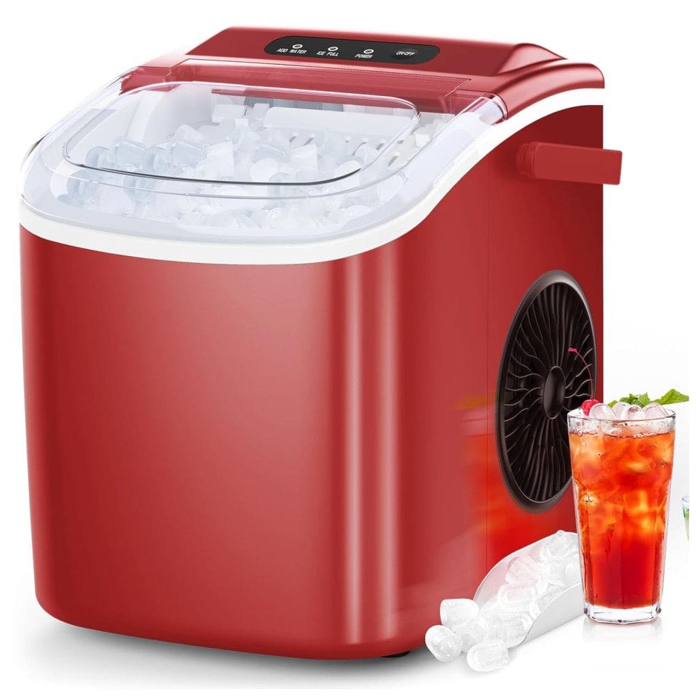 Máquina de Gelo até 11 kg em 24H Portátil, 110v, COWSAR, Vermelho